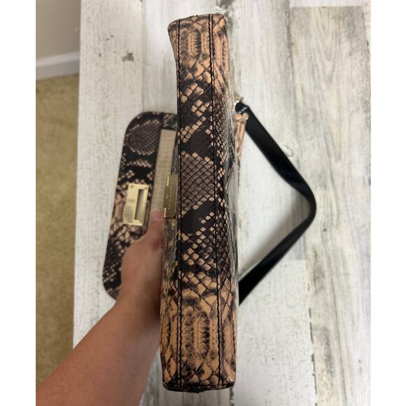 Kate Spade Snakeskin Leather Exotic Shoulder Bag Gold Chain Clip Closure Purse - Picture 7 of 7